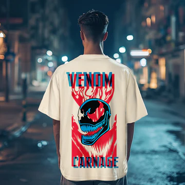 Venom Marvel Swanwhite Oversized Graphic Printed T-shirt